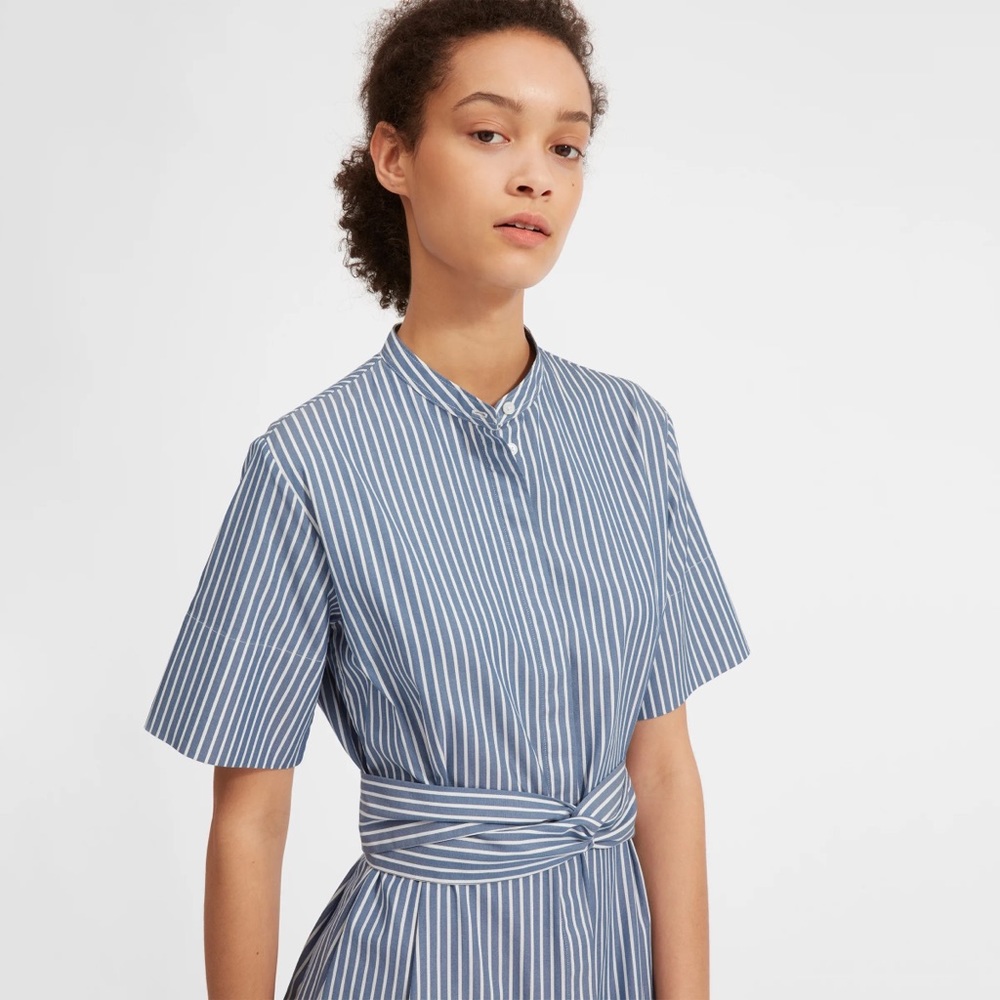 Everlane Cotton Collarless Shirtdress